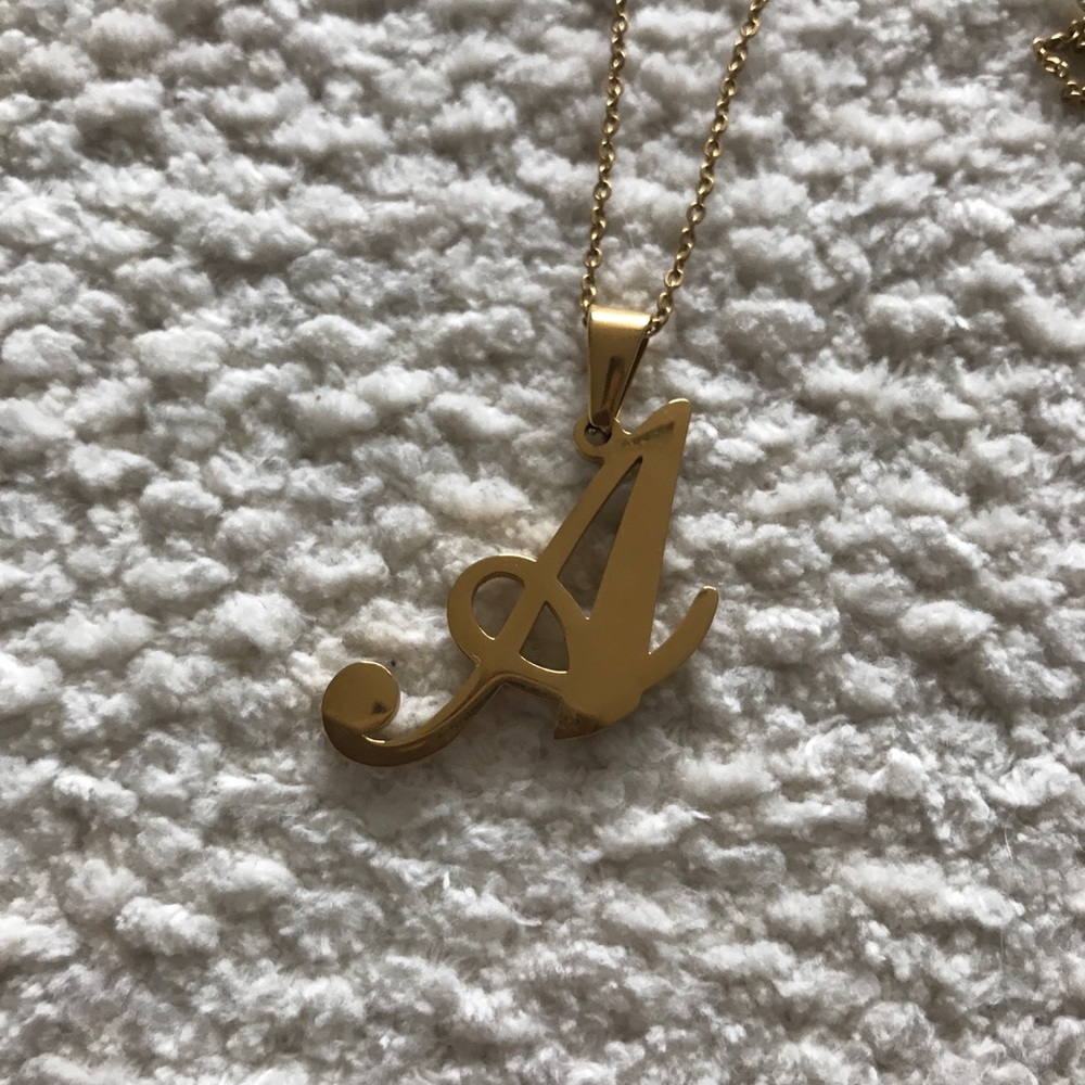 Letter A Gold Necklace
